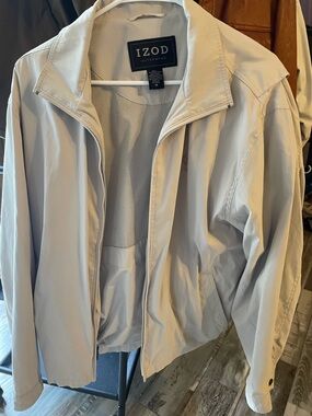 IZOD men's Light Beige Zip-Front Jacket
